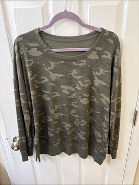 Women’s Olive Camo Crewneck Sweater